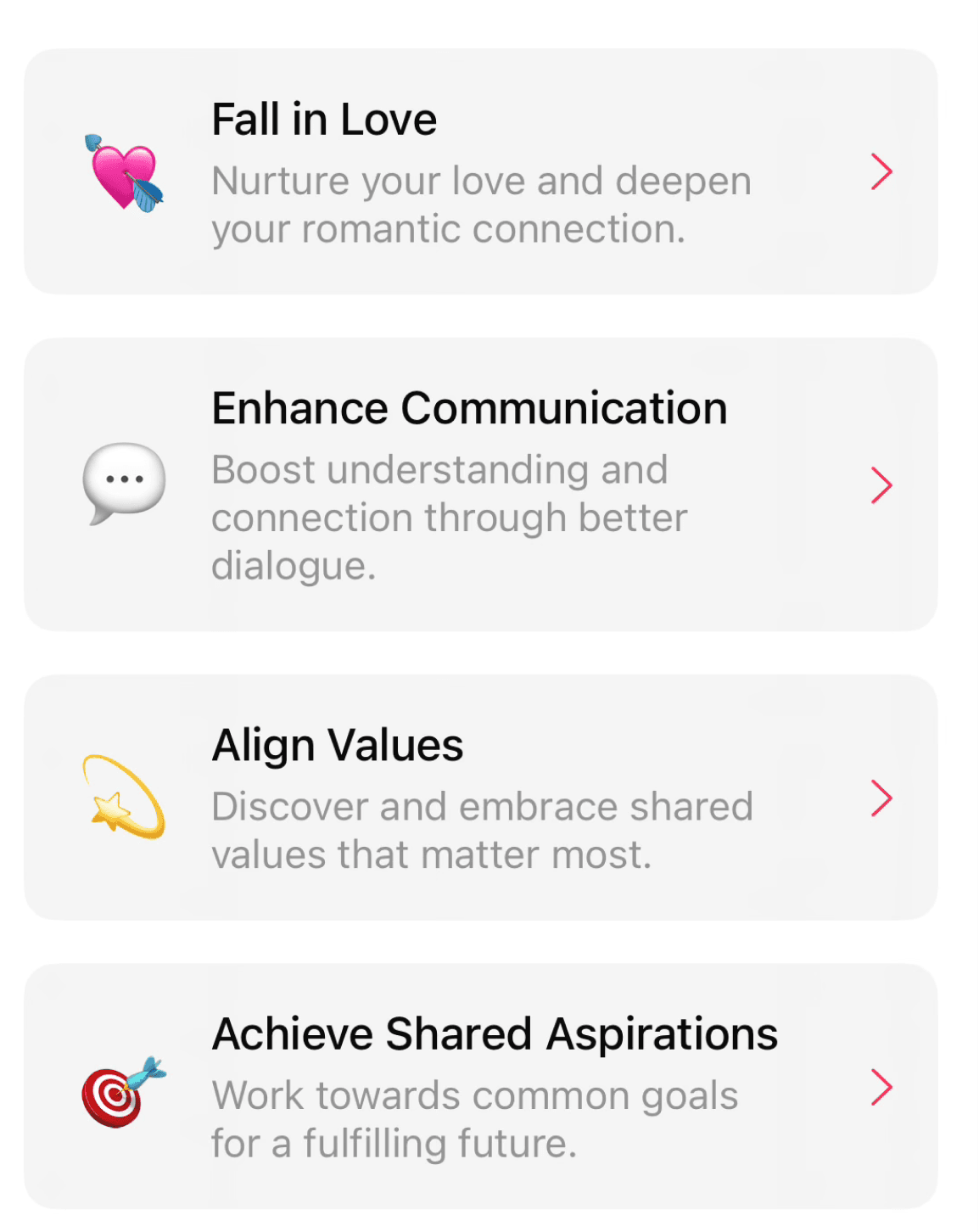 Categories of questions in Heart2Heart